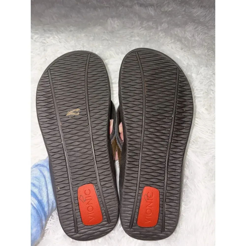 Vionic Men’s 10 Classic Brown Flip Flops. Grt. Pair, Comfortable